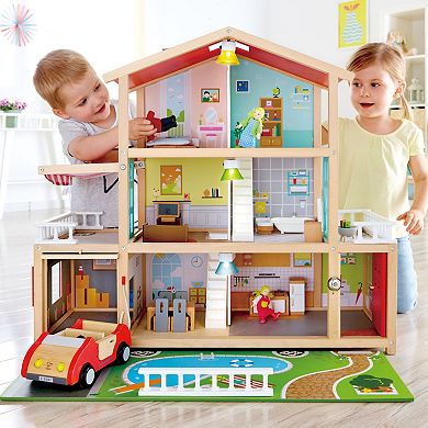 Hape Doll Family Mansion Wooden Dollhouse Play Set