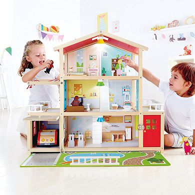 Hape Doll Family Mansion Wooden Dollhouse Play Set