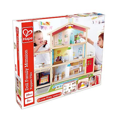 Hape Doll Family Mansion Wooden Dollhouse Play Set