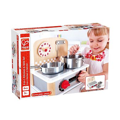 Hape 2-In-1 Kitchen & Grill Set Wooden Playset