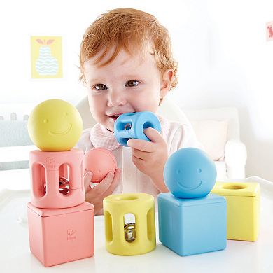 Hape 9-pc. Geometric Rattle Trio Set