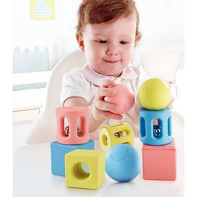 Hape 9-pc. Geometric Rattle Trio Set