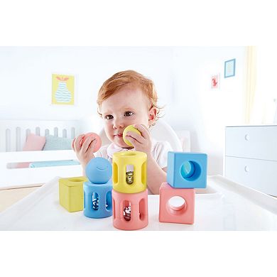 Hape 9-pc. Geometric Rattle Trio Set