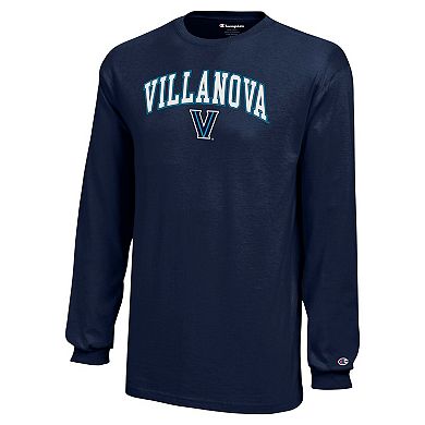 Youth Champion Navy Villanova Wildcats Arch Over Logo Long Sleeve T-Shirt