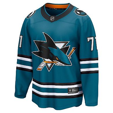 Men's Fanatics Macklin Celebrini Teal San Jose Sharks  Home Breakaway Jersey