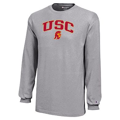 Youth Champion Gray USC Trojans Arch Over Logo Long Sleeve T-Shirt