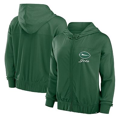 Women's Fanatics Green New York Jets Script Lock Full-Zip Hoodie