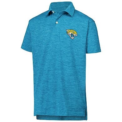 Youth Wes & Willy Teal Jacksonville Jaguars Cloudy Yarn Polo