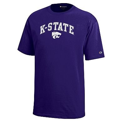 Youth Champion Purple Kansas State Wildcats Arch Over Logo T-Shirt