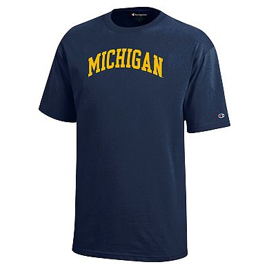 Youth Champion Navy Michigan Wolverines Team Arch T-Shirt