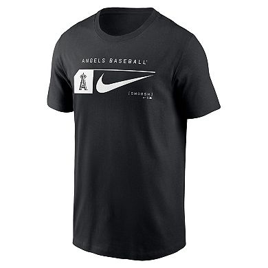 Men's Nike Black Los Angeles Angels Fashion Graphic Swoosh T-Shirt