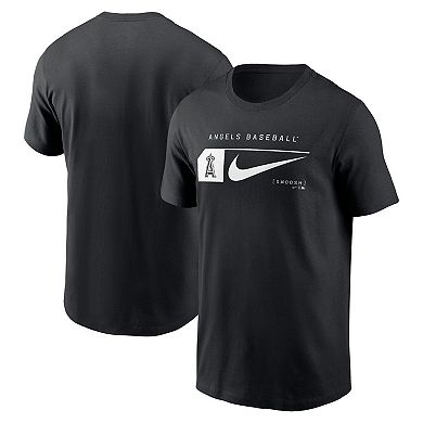 Men's Nike Black Los Angeles Angels Fashion Graphic Swoosh T-Shirt