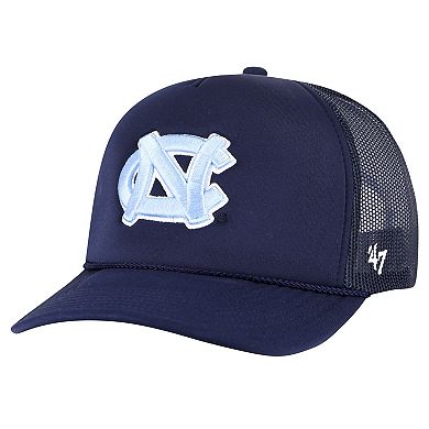 Men's '47 Navy North Carolina Tar Heels Foam Front Mesh Trucker Snapback Hat