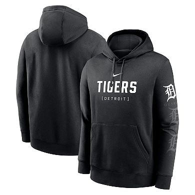 Men's Nike Black Detroit Tigers Fashion Club Pullover Hoodie