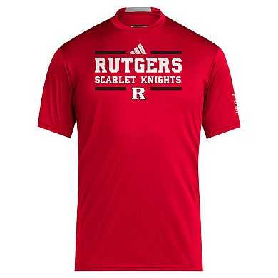 Men's adidas Scarlet Rutgers Scarlet Knights 2024 Sideline AEROREADY T-Shirt