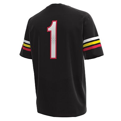 Men's Under Armour #1 Black Maryland Terrapins Replica Football Jersey