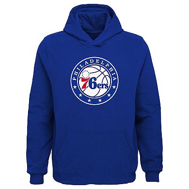 Youth Royal Philadelphia 76ers Primary Logo Pullover Hoodie