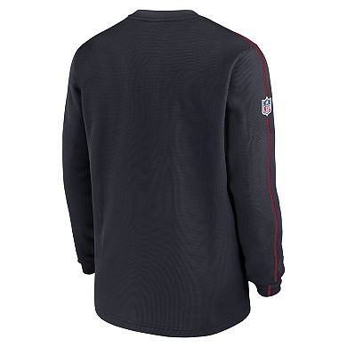 Men's Nike Navy Houston Texans Alternate Logo Coach Long Sleeve T-Shirt