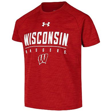 Youth Under Armour Red Wisconsin Badgers Ultra Soft Rye Tech Performance T-Shirt