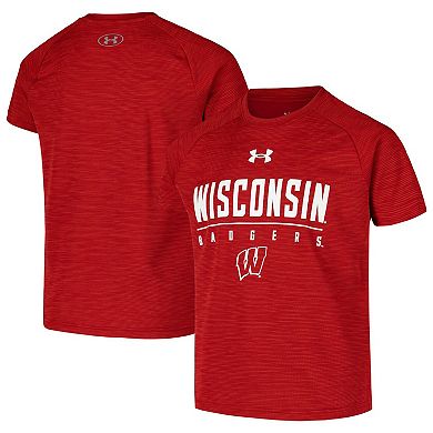 Youth Under Armour Red Wisconsin Badgers Ultra Soft Rye Tech Performance T-Shirt