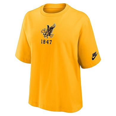 Women's Nike Gold Iowa Hawkeyes Boxy Legacy Established T-Shirt