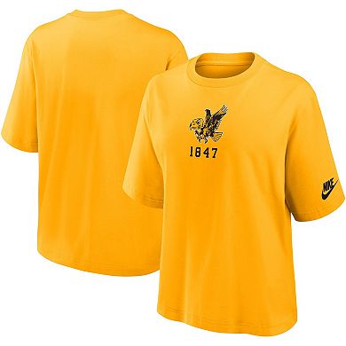 Women's Nike Gold Iowa Hawkeyes Boxy Legacy Established T-Shirt