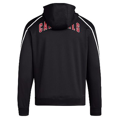 Men's adidas Black Louisville Cardinals 2024 Sideline Travel Hoodie Full-Zip Sweatshirt