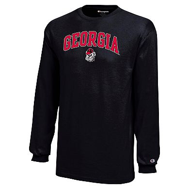 Youth Champion Black Georgia Bulldogs Arch Over Logo Long Sleeve T-Shirt