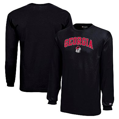 Youth Champion Black Georgia Bulldogs Arch Over Logo Long Sleeve T-Shirt