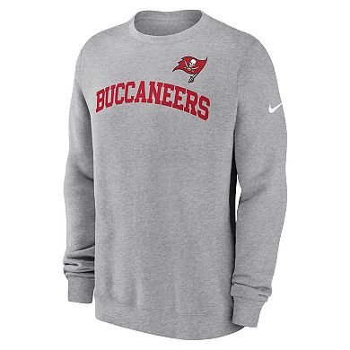 Men's Nike Heather Gray Tampa Bay Buccaneers Club Pullover Sweatshirt