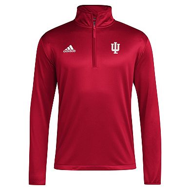 Men's adidas Crimson Indiana Hoosiers Coaches Sideline Quarter-Zip Top