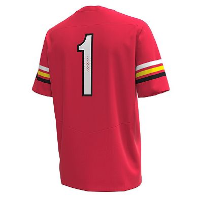 Men's Under Armour #1 Red Maryland Terrapins Replica Football Jersey