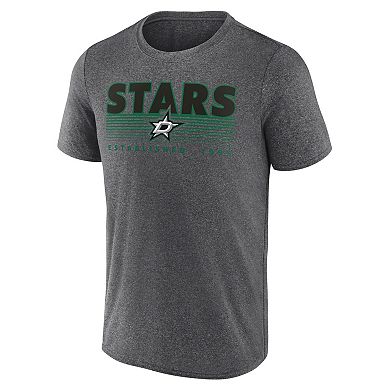 Men's Fanatics Heathered Charcoal Dallas Stars Prodigy Performance T-Shirt