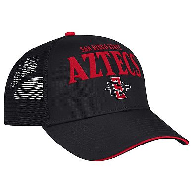 Men's Colosseum Black San Diego State Aztecs Wyatt Primary Team Trucker Adjustable Hat