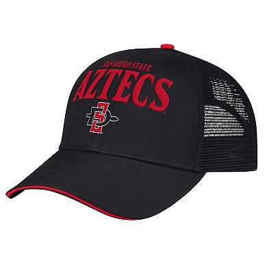 Men's Colosseum Black San Diego State Aztecs Wyatt Primary Team Trucker Adjustable Hat