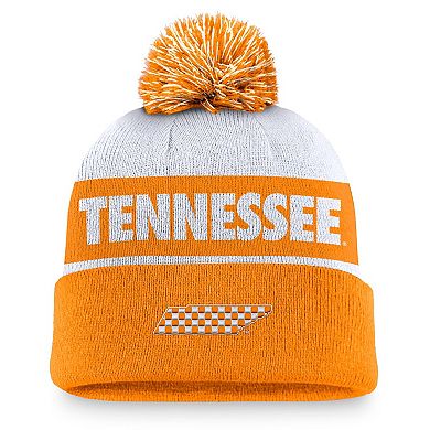 Men's Nike White/Tennessee Orange Tennessee Volunteers Primetime Peak Cuffed Knit Hat with Pom