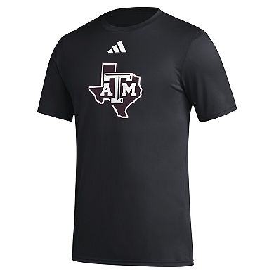 Men's adidas Black Texas A&M Aggies Primary Locker Logo Pre-Game AEROREADY T-Shirt