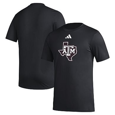 Men's adidas Black Texas A&M Aggies Primary Locker Logo Pre-Game AEROREADY T-Shirt