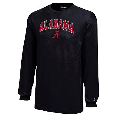 Youth Champion Black Alabama Crimson Tide Arch Over Logo Long Sleeve T-Shirt