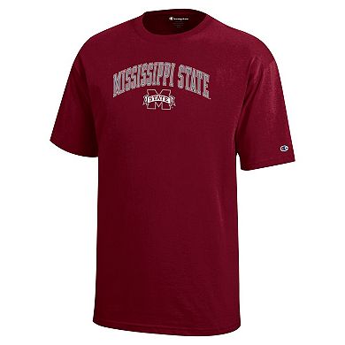 Youth Champion Maroon Mississippi State Bulldogs Arch Over Logo T-Shirt