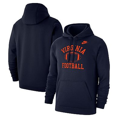 Men's Nike Navy Virginia Cavaliers Vintage Football Club Fleece Pullover Hoodie