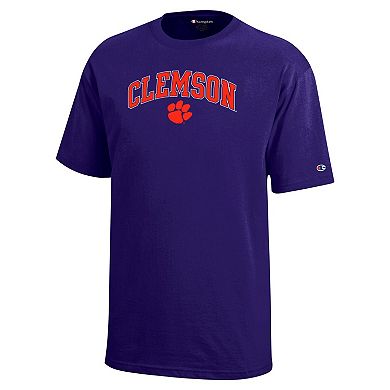 Youth Champion Purple Clemson Tigers Arch Over Logo T-Shirt