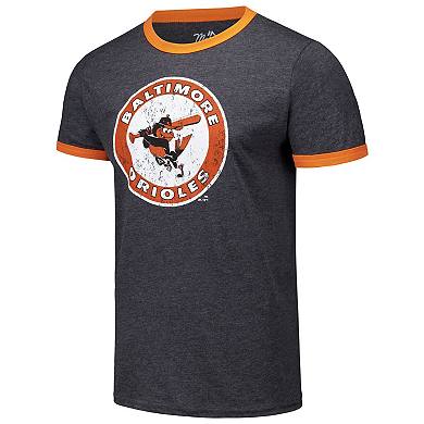 Men's Majestic Threads Black Baltimore Orioles Ringer Tri-Blend T-Shirt