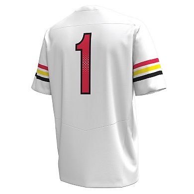 Men's Under Armour #1 White Maryland Terrapins Replica Football Jersey