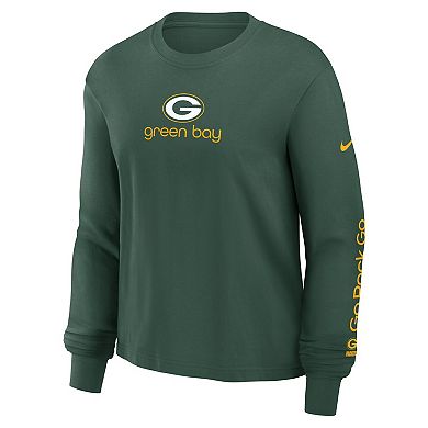 Women's Nike Green Green Bay Packers Boxy Long Sleeve T-Shirt