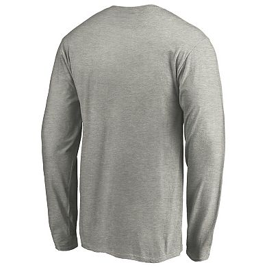 Men's Heathered Gray Chicago Bulls Alternate Team Logo Long Sleeve T-Shirt