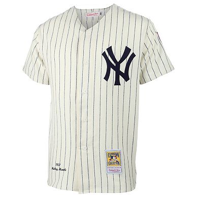 Men's Mitchell & Ness Mickey Mantle Cream New York Yankees 1951 Cooperstown Collection Authentic Jersey