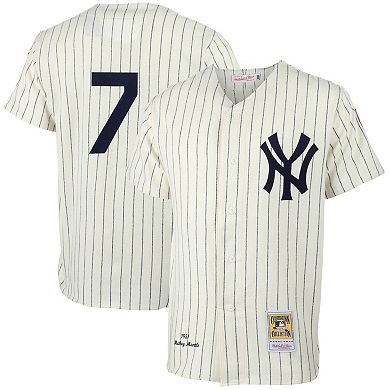 Men's Mitchell & Ness Mickey Mantle Cream New York Yankees 1951 Cooperstown Collection Authentic Jersey