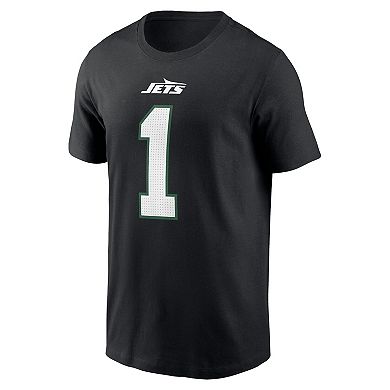 Men's Nike Ahmad Sauce Gardner Black New York Jets Name & Number T-Shirt