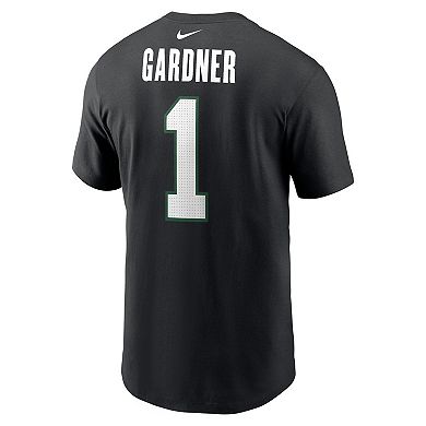 Men's Nike Ahmad Sauce Gardner Black New York Jets Name & Number T-Shirt